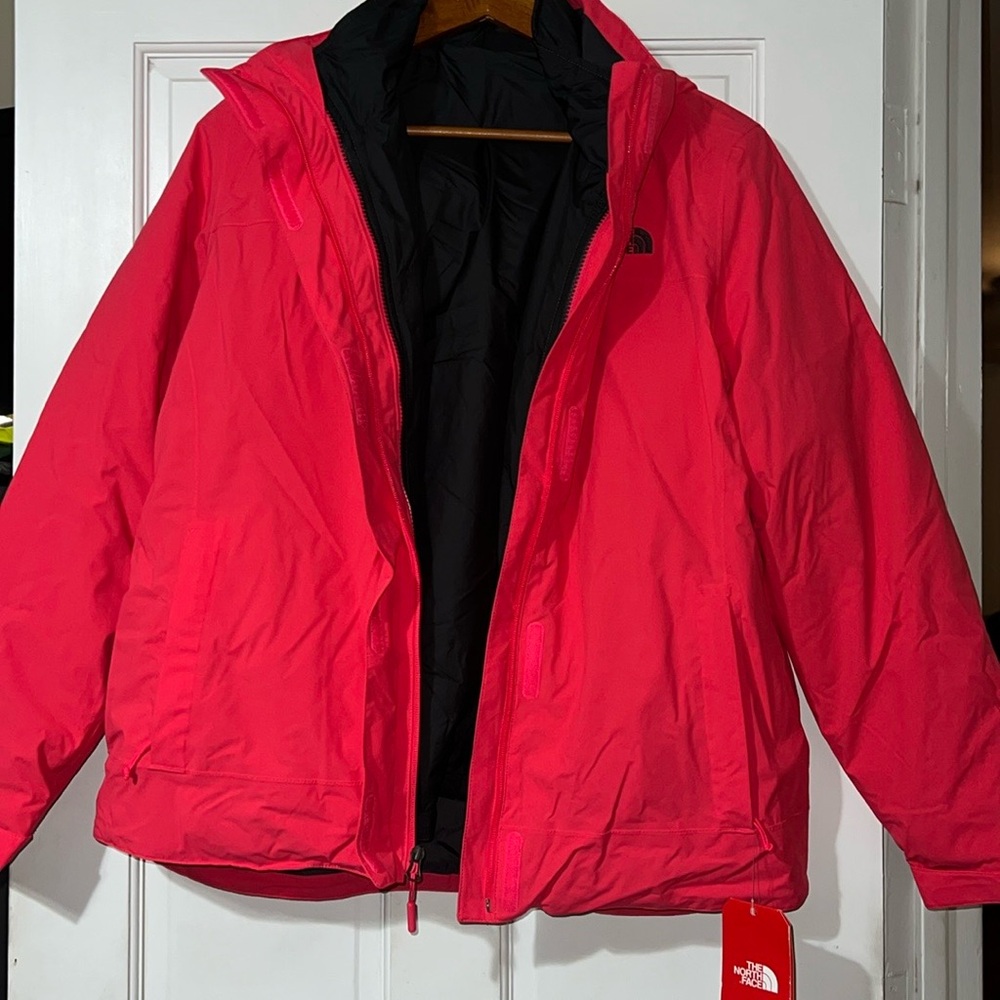 Hot Pink Tri Climate Hooded North Face Jacket